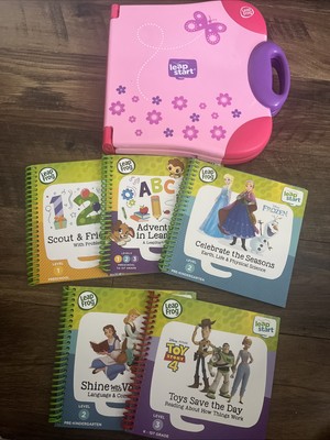 LeapFrog LeapStart Pink/Purple Interactive Learning System + 5 Books. Read