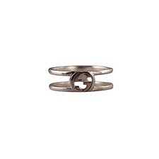 Gucci GG Interlocking G Sterling Silver 6mm Double Band Ring