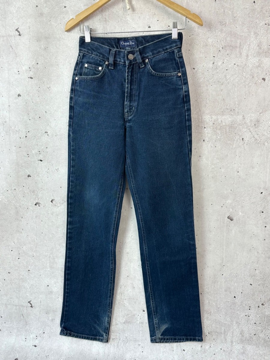 Vintage Christian Dior Navy Cotton Straight Men's Jeans Size 28 | eBay