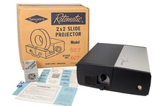 Vintage Sawyer s Rotomatic 600 2x2 Slide Projector Box W/Manual Xtra Lamp