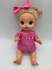 Hasbro 2015 Baby Alive  Diaper Blonde Hair Blue Eyes 14" Talking Doll WORKING 