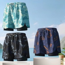 Adult Swimming Trunks for Men 2025 New Style Quick-drying Double-layer Anti-emba