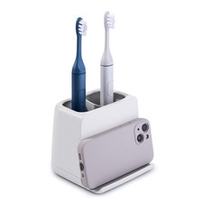 The Ledge Toothbrush Holder, 2-Slot, Bathroom Vanity Counter Organizer with C...