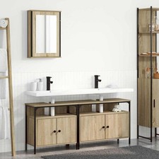 Set di mobili per il bagno 3 pcs Marrone Legno multistrato
