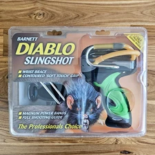 Barnett Diablo Slingshot, Green, Wrist Brace and Contoured Soft-Touch Grip, NEW