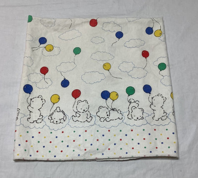 Vintage Carter's Baby Receiving Blanket 30''x40'' 100% Cotton Balloon Bear USA