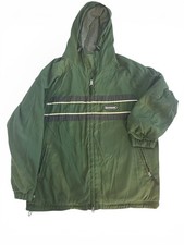 VTG Abercrombie Fitch Jacket M Men Green Fleece Lined Heavy Full Zip Winter Y2K