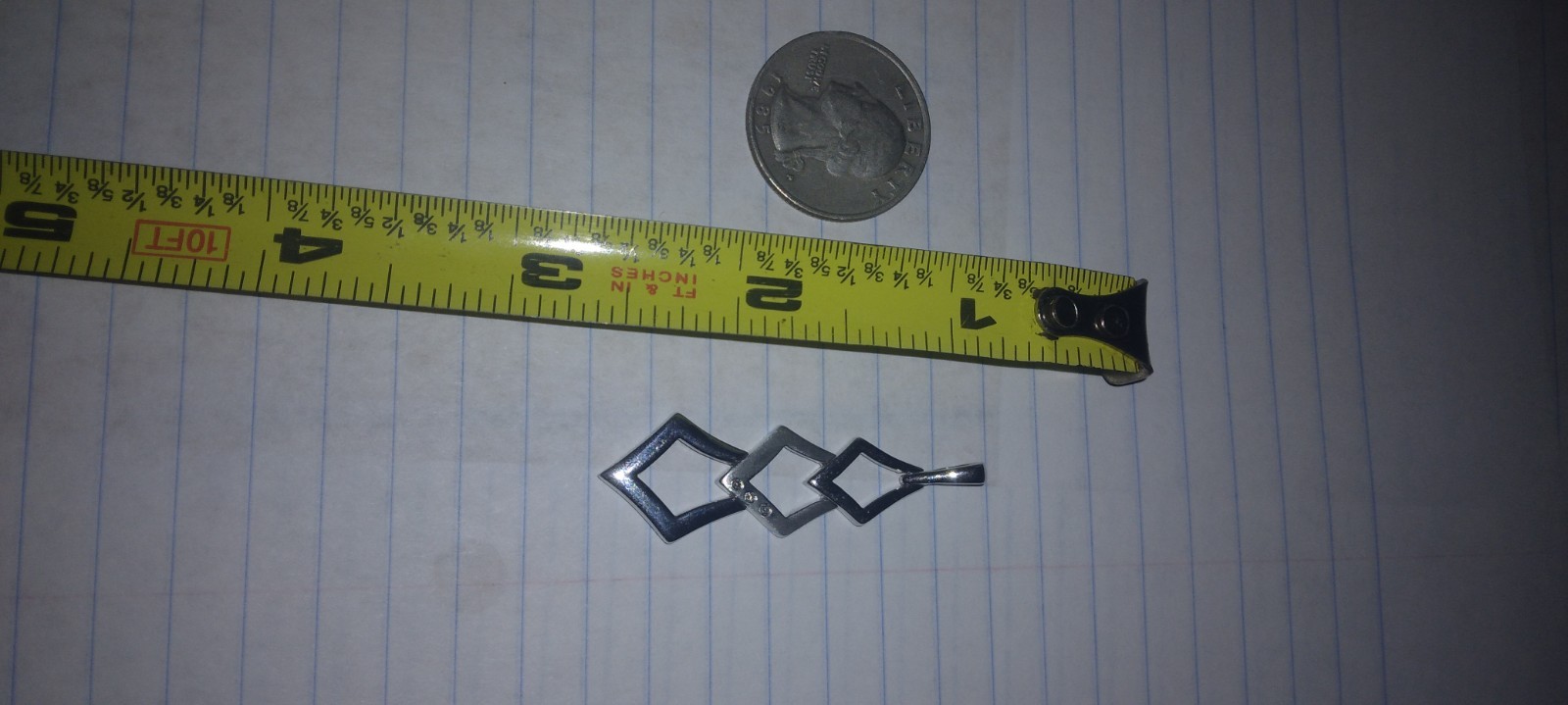 Sterling silver Diamond Shape Pendent / sterling … - image 4