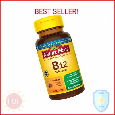 Nature Made Vitamin B12 3000 mcg, Easy to Take Sublingual B12 for Energy Metabol