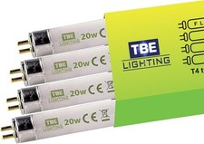 TBE LIGHTING T4 20w Fluorescent Tube Lamps 578mm - 4 Pack of CFL Bulbs - G5 2-P