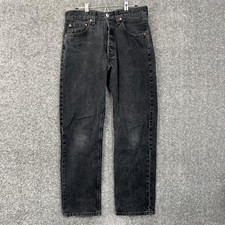 Levi 501 Men’S Black Button Fly Vintage Usa Made Straight Leg Jean 31X30 (31X29)