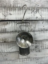 AS-IS Untested Vintage Justrite Large Carbide Miners Lantern & Hook Made In USA