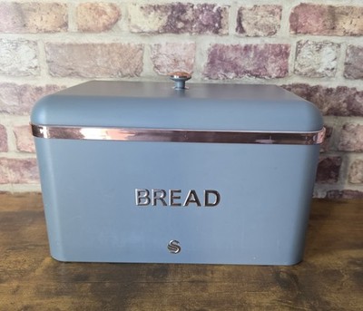 Brotkasten Schwan grau Roségoldrand groß Küche Aufbewahrung Brotkasten
