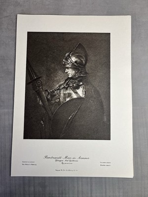 Ein Mann in Rüstung von Rembrandt - 1929 Kunstdruck - Die weltberühmten Bilder
