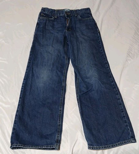 Old Navy Boys Blue Jeans Loose Pants Baggy Pockets Adjustable Waist Size 16
