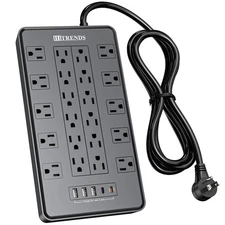 HITRENDS Surge Protection Power Strip with 22 Outlets & 5 USB Ports (2 USB-C)...