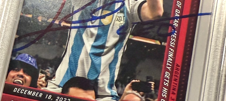 Panini Copa Mundial FIFA Qatar 2022 firmado Lionel Messi Argentina #118 Beckett BAS Foto 4 de 4