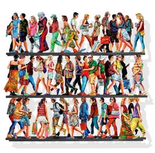 David Gerstein- Mixed Media Cutout Aluminum "5TH AVENUE K"