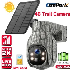 Campark 2K 4G LTE Cellular Solar PTZ Trail Camera  Security Camera With SIM Card