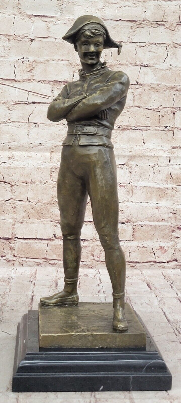 Vintage Art Deco Bronze Harlequin Jester Sculpture Statue Gift