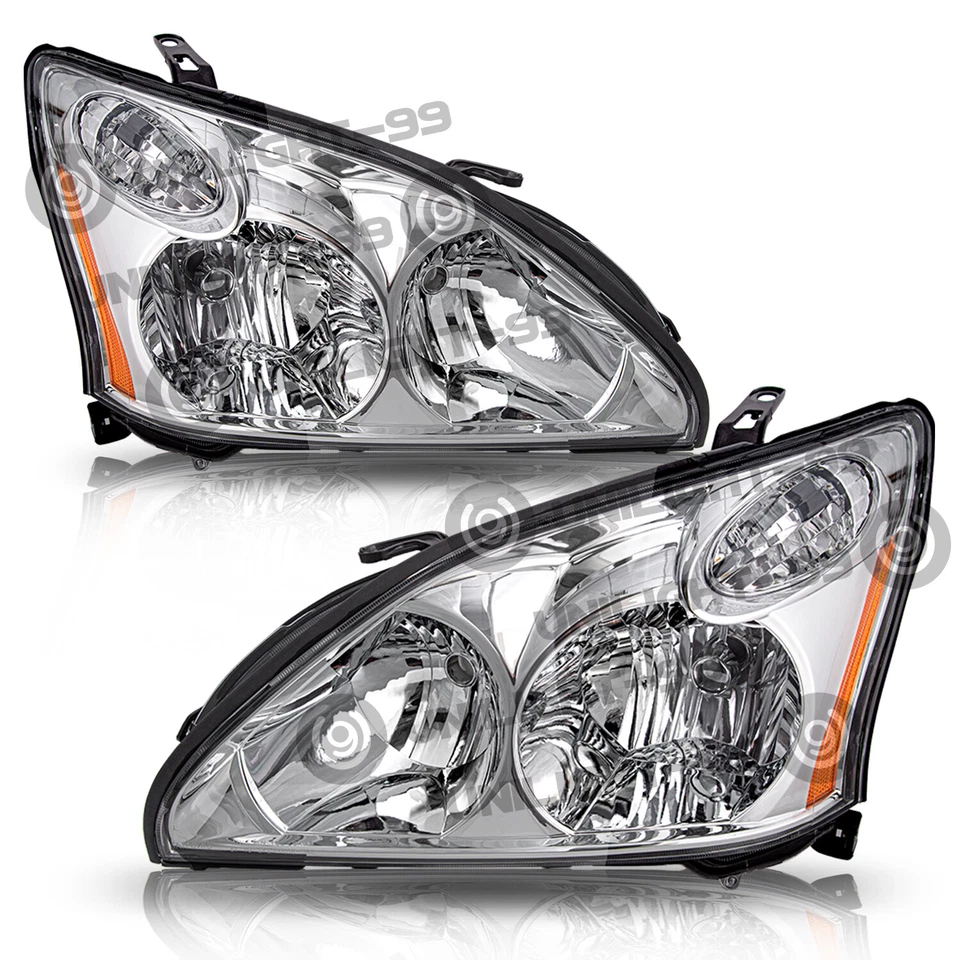 For 2004-2009 Lexus RX350 RX330 Chrome Halogen L+R Headlamps Headlights NOT HID - Image 2 of 4