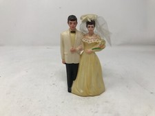 Cake topper vintage 7' plastica colorata sposi matrimonio giallo bianco nero