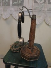 téléphone ancien vintage colonne bois marque Grammont 