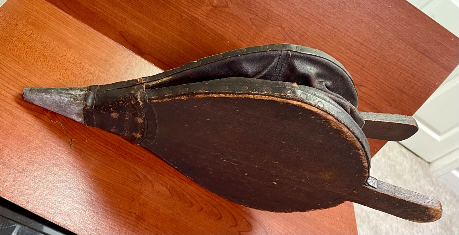 Antique wooden u0026amp; leather fireplace bellows | eBay