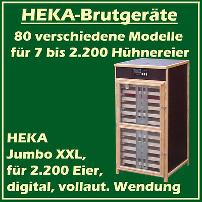 HEKA Jumbo XXL - fully-automatic egg-incubator for 2200 eggs - ''made in Germany''