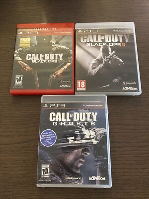 Call of Duty Black Ops 1 and 2 And Ghosts PS3 Bundle 