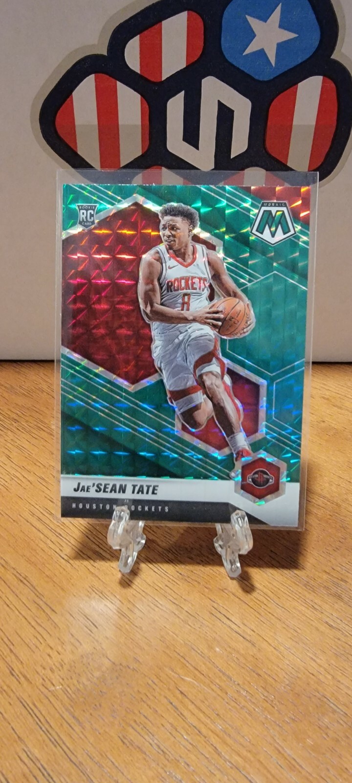 2020-21 Panini Mosaic Jae'SEAN TATE #214 Rockets RC Green Prizm SP ROOKIE!