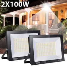 2x 100W LED Flood Light Outdoor Security Spotlight Landscape Garden Yard Lamp
