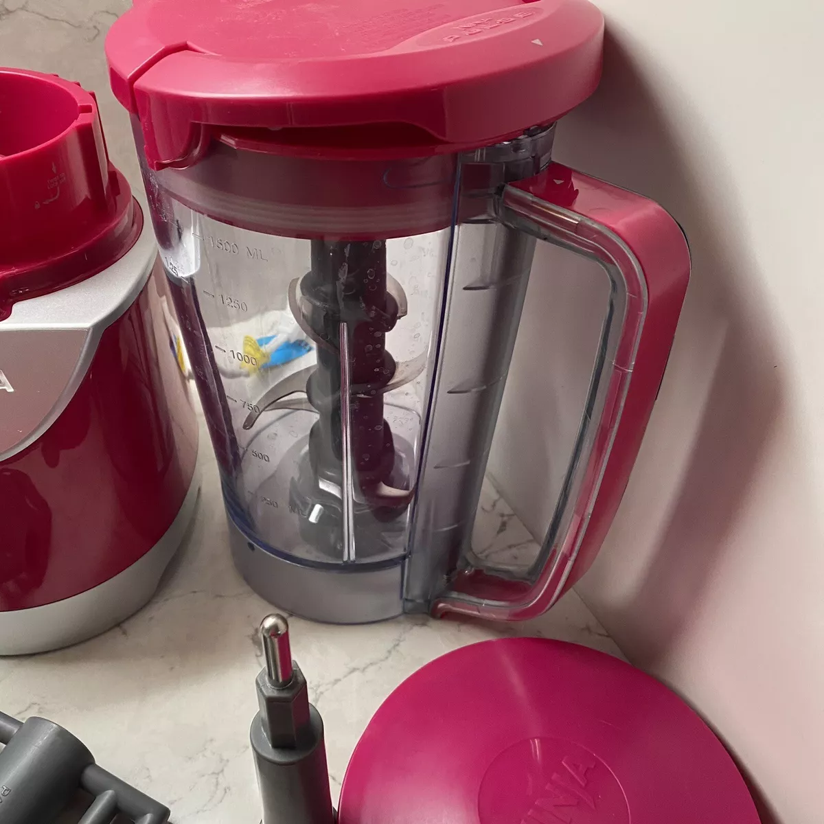 Ninja Kitchen System Pulse 48oz Blender W Slicer Shredder Pink QVC