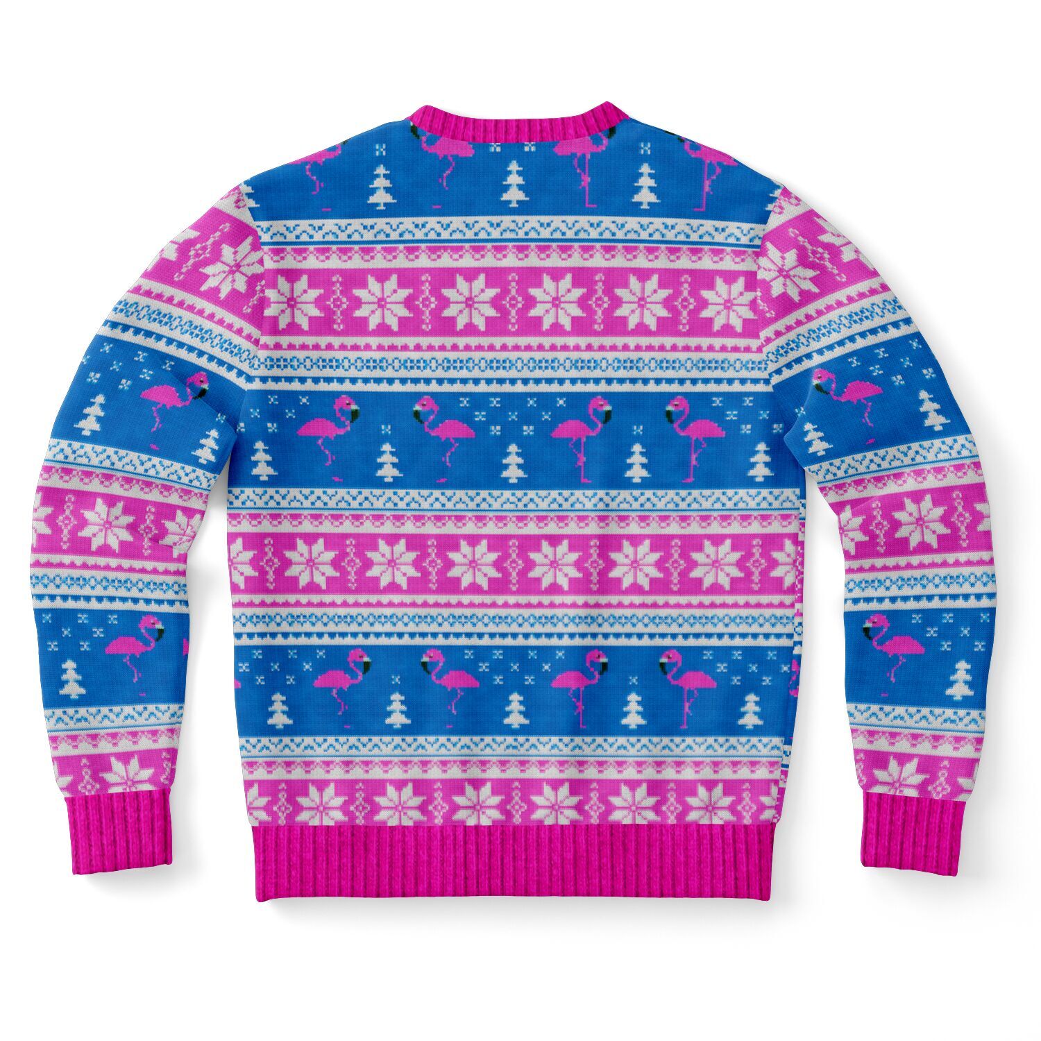 Ugly Xmas Christmas Sweater full print funny party outfit Pink Flamingo  Santa | eBay