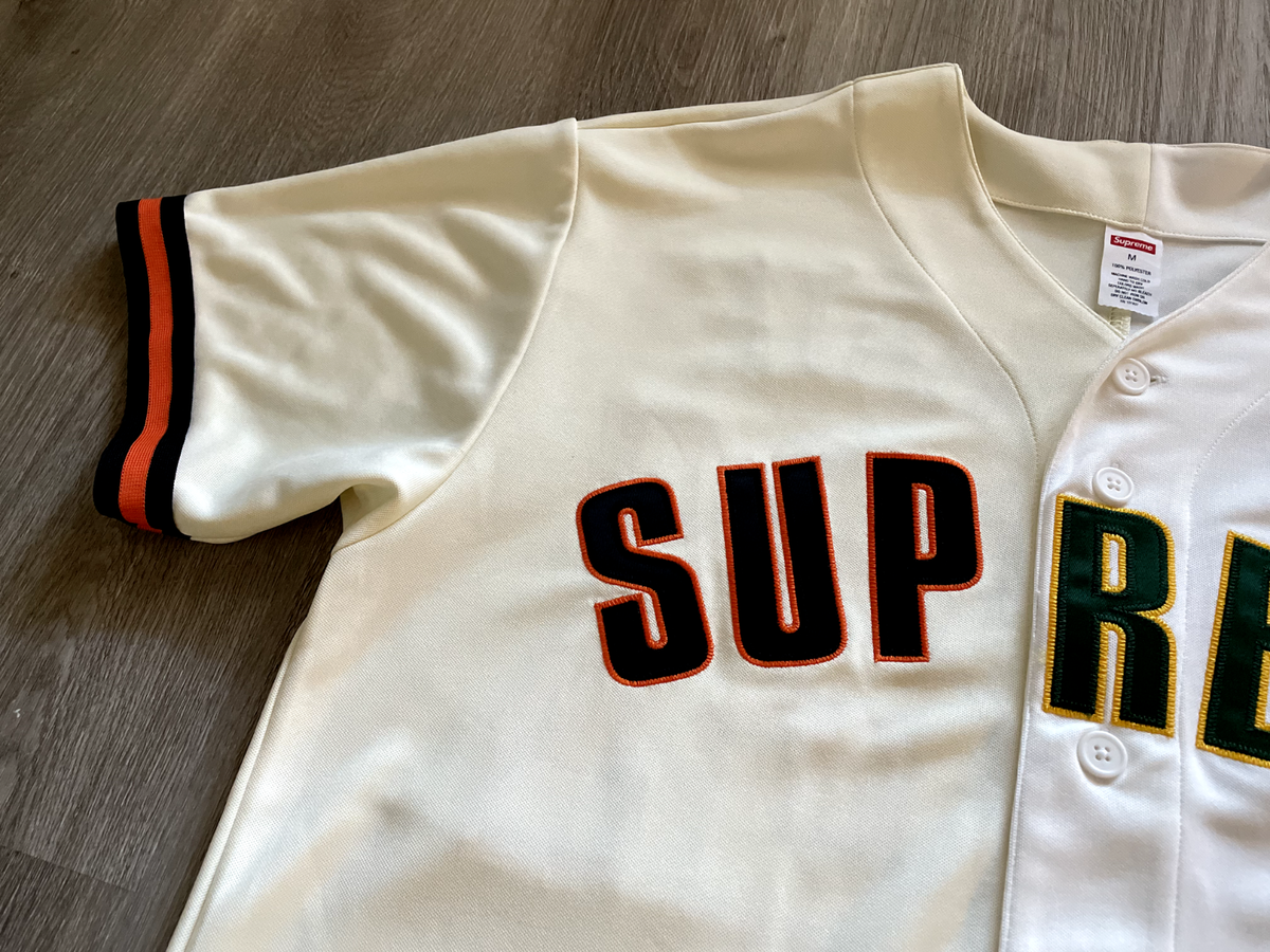 Supreme 2021 Don't Hate Baseball Jersey Two Tone Natural Supreme 2021 Don't Hate Baseball Jersey Two Tone Natural