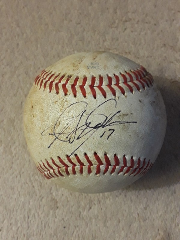 Alex Ochoa MLB Signed Autographed  Baseball Mets / Orioles Game Used Baseball 