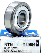 NTN 6301 ZZ C3 Deep Groove Ball Bearings 12x37x12mm 6301ZZC3 6301-2Z C3