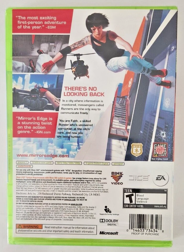 Mirror’s Edge Xbox 360 Brand New Game (2008 Action/Adventure Platform) - Image 2 of 2