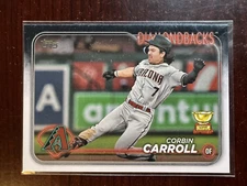 2024 Topps Series 1 #156 Corbin Carroll Arizona Diamondbacks Baseball Card ⚾🔥