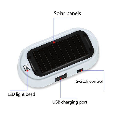 1x Fake Solar Car Alarm Led Light Security System Warning Theft Flash Blinking - Picture 5 of 7