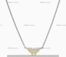 1ct Round Cut Lab-Created Diamond Wonder Woman Necklace 14k Two-Tone Gold Plated