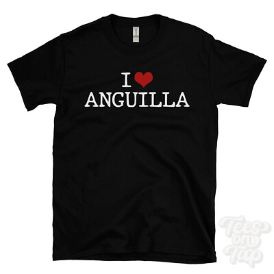 I LOVE ANGUILLA T-SHIRT Herz Strände Karibik Tourismus Reisen Natur Resorts