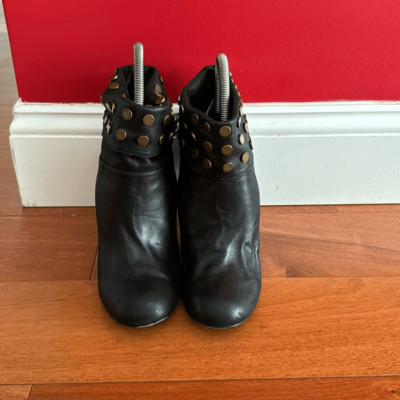 Marc by Jacobs Short Boots High Heels Leather Logo Studs 37.5