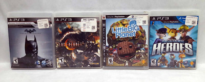 PS3 4 Game Lot - Batman Arkham Origin, Lost Planet 2, Little Big Planet & Heroes