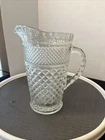 Vintage Anchor Hocking Wexford Glass Beverage Pitcher 64 oz Diamond Pattern MCM