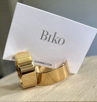 NWOT Biko Liberty Flat Gold Earring Small Hoops