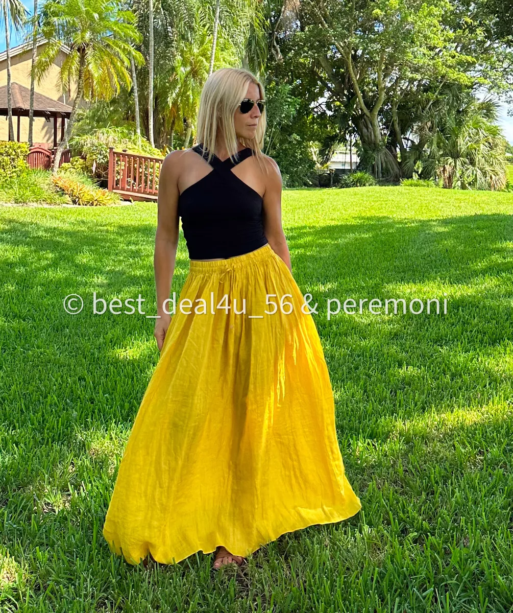 Zara yellow top maxi skirt