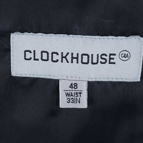 Traje a Rayas Brillantes Para Hombre 40L Talla EE. UU. Pantalones W32 L31 CLOCKHOUSE Negro 2 Piezas - Imagen 12 de 19