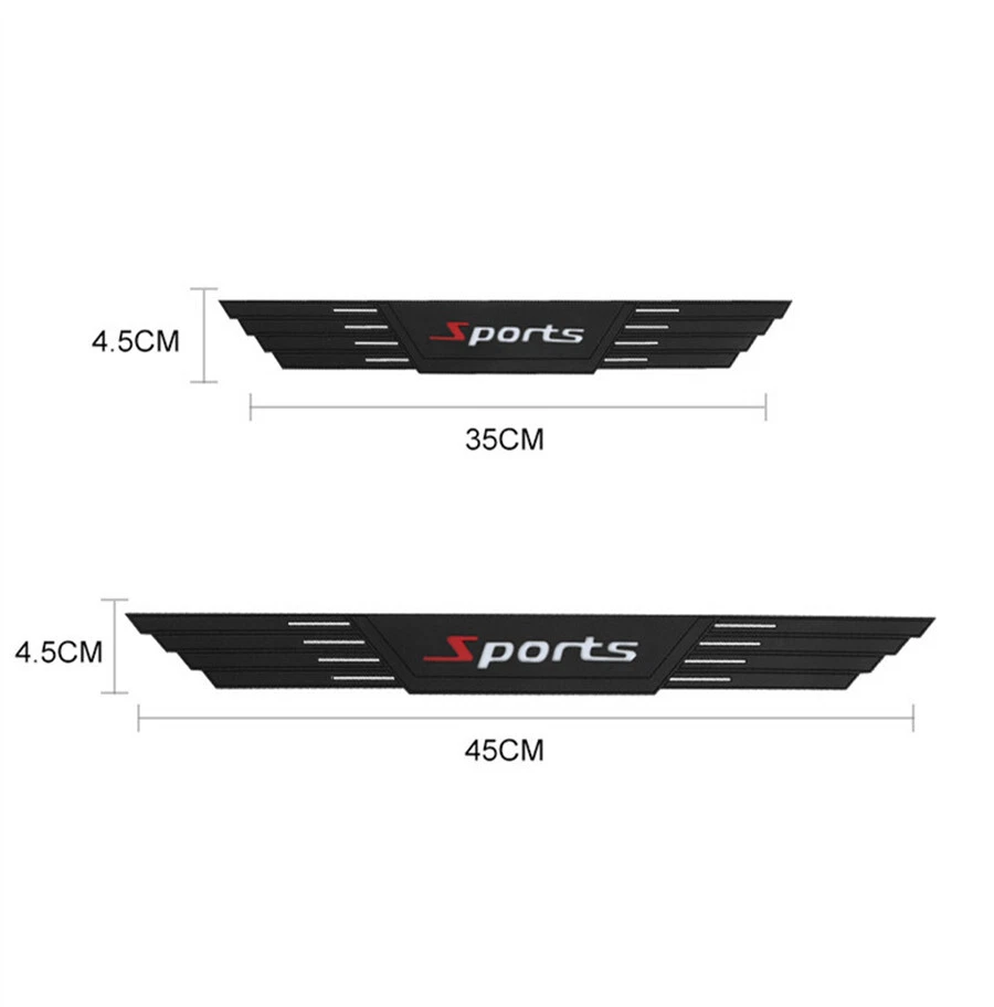 4 peças adesivo de borracha para porta de carro tampa de soleira painel adesivo anti-riscos protetor - Imagem 2 de 4