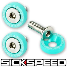 3 PC MINT GREEN 5MM WINDSCREEN FENDER WASHER BOLT KIT MOTORCYCLE WINDSHIELD M3